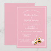 Cute Meant to be legant roze Wedding Kaart (Voorkant / Achterkant)