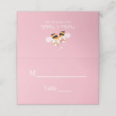 Cute Meant to be legant roze Wedding Plaatskaartje (Buitenkant ongevouwen)