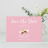 Cute Meant to be legant roze Wedding Save The Date (Staand voorkant)