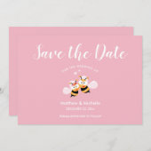 Cute Meant to be legant roze Wedding Save The Date (Voorkant / Achterkant)