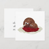 Cute Meatball Eating Spaghetti Kaart (Voorkant / Achterkant)
