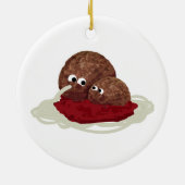 Cute Meatball Eating Spaghetti Keramisch Ornament (Achterkant)