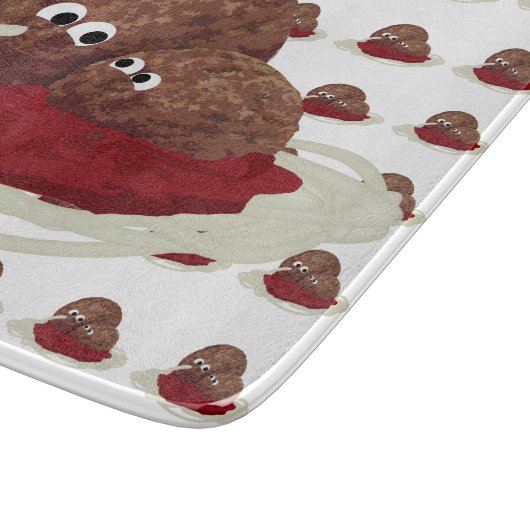 Cute Meatball Eating Spaghetti Snijplank (Hoek)