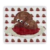 Cute Meatball Eating Spaghetti Snijplank (Voorkant)