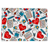 Cute Medical Nurse Doctor Theme Mixed Pattern Groot Cadeauzakje (Achterkant)