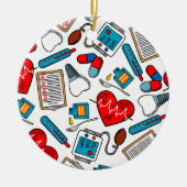 Cute Medical Nurse Doctor Theme Mixed Pattern Keramisch Ornament (Voorkant)