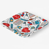 Cute Medical Nurse Doctor Theme Mixed Pattern Papieren Bordje (Gebogen)