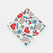 Cute Medical Nurse Doctor Theme Mixed Pattern Servet (Hoek)