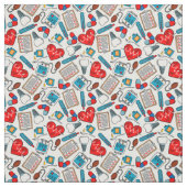 Cute Medical Nurse Doctor Theme Mixed Pattern Stof (Swatch)