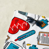 Cute Medical Nurse Doctor Theme Mixed Pattern Strandlaken (In situ)