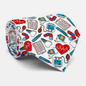 Cute Medical Nurse Doctor Theme Mixed Pattern Stropdas (Opgerold)