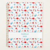 Cute Medical Pattern Name Nurse Planner (Voorkant)