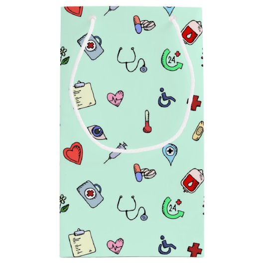 Cute Medical Pictogram Patroon Klein Cadeauzakje (Achterkant)