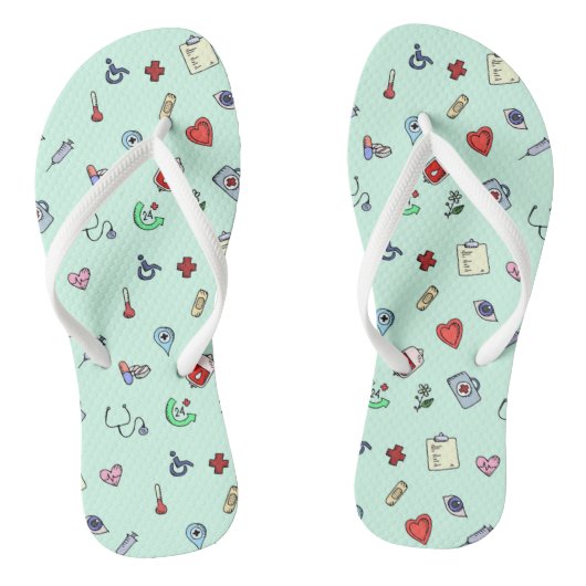 Cute Medical Pictogram Patroon Teenslippers (Voetbed)