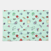Cute Medical Pictogram Patroon Theedoek (Horizontaal)