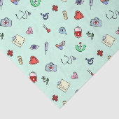 Cute Medical Pictogram Patroon Tissuepapier (Detail)