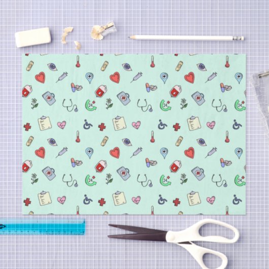 Cute Medical Pictogram Patroon Tissuepapier (Craft)
