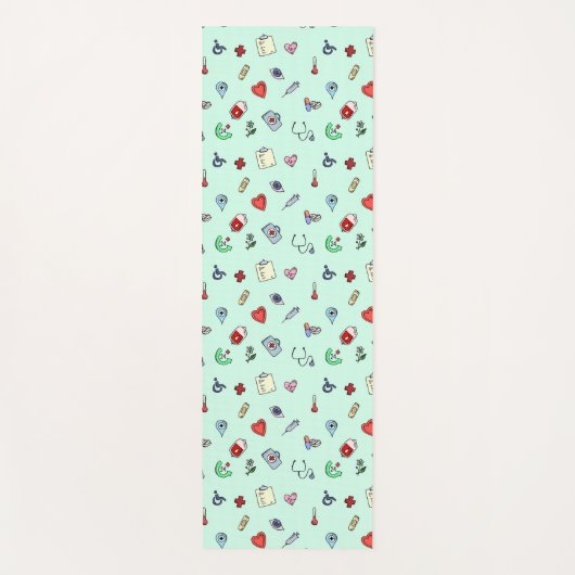 Cute Medical Pictogram Patroon Yogamat (Voorkant)