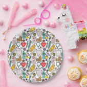 Cute Medical Zuster, Doctor, Healthcare Geëerd Papieren Bordje (Feest)