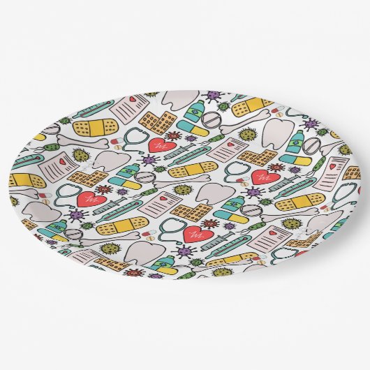 Cute Medical Zuster, Doctor, Healthcare Geëerd Papieren Bordje (Gekanteld)