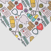 Cute Medical Zuster, Doctor, Healthcare Geëerd Tissuepapier (Detail)