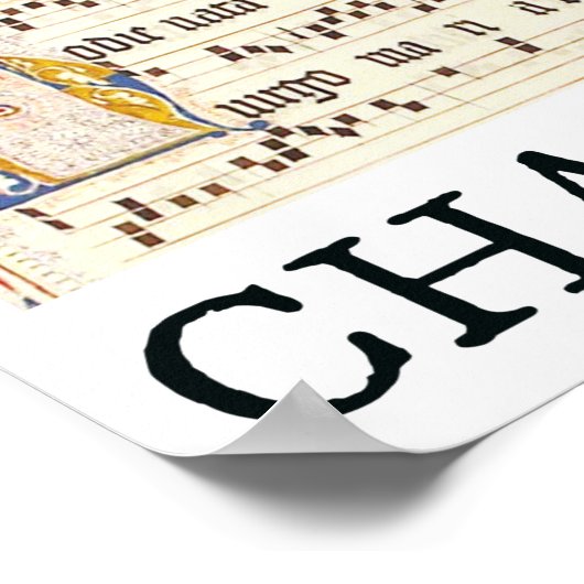 Cute Medieval Gregorian Chant Funny katholiek Poster (Hoek)
