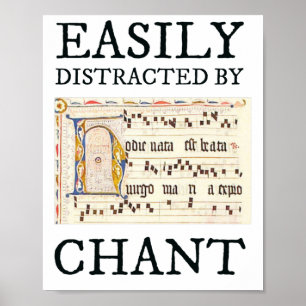Cute Medieval Gregorian Chant Funny katholiek Poster