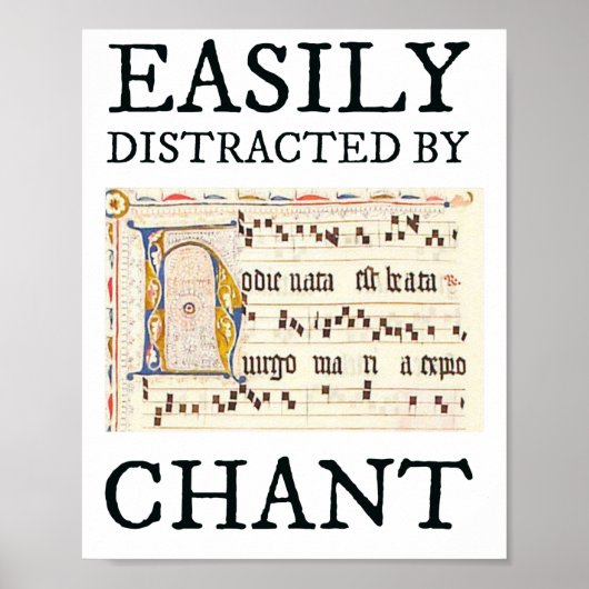 Cute Medieval Gregorian Chant Funny katholiek Poster (Voorkant)