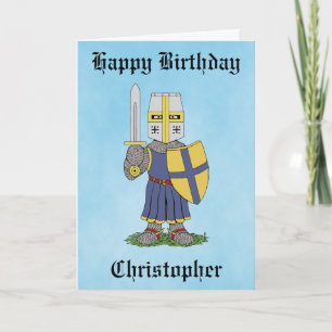 Cute Medieval Knight Birthday Card Kaart
