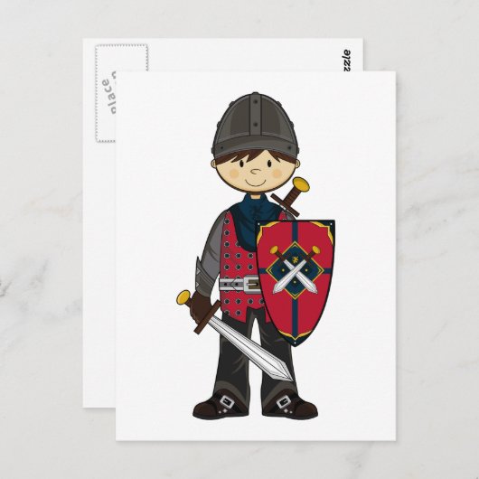 Cute Medieval Knight Briefkaart (Voorkant / Achterkant)