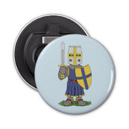 Cute Medieval Knight Button Flesopener