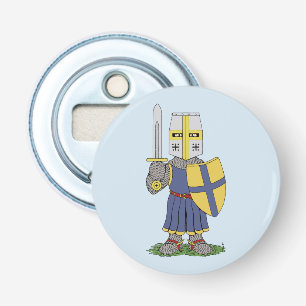 Cute Medieval Knight Button Flesopener