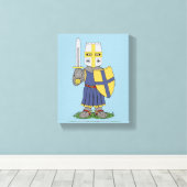 Cute Medieval Knight Canvas Afdruk (Insitu (Houten vloer))
