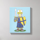 Cute Medieval Knight Canvas Afdruk (Voorkant)