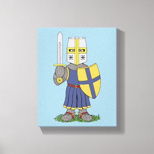 Cute Medieval Knight Canvas Afdruk (Voorkant)