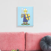 Cute Medieval Knight Canvas Afdruk (Insitu (Woonkamer))
