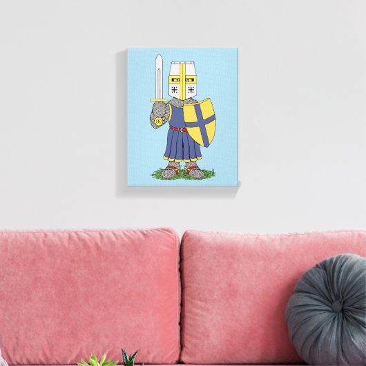 Cute Medieval Knight Canvas Afdruk (Insitu (Woonkamer))