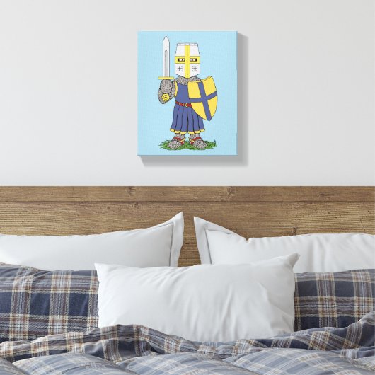 Cute Medieval Knight Canvas Afdruk (Insitu (Slaapkamer))