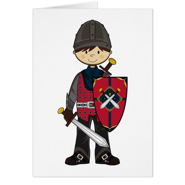Cute Medieval Knight Card (Voorkant)