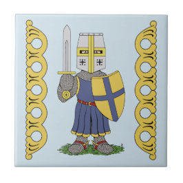 Cute Medieval Knight Ceramic Tile Tegeltje