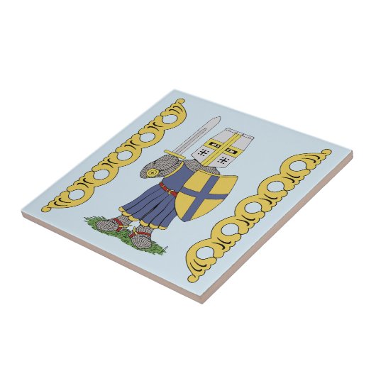 Cute Medieval Knight Ceramic Tile Tegeltje (Zijkant)
