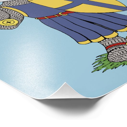 Cute Medieval Knight Foto Afdruk (Hoek)