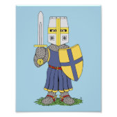 Cute Medieval Knight Foto Afdruk (Voorkant)