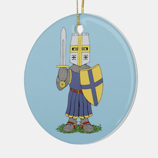 Cute Medieval Knight Keramisch Ornament (Links)