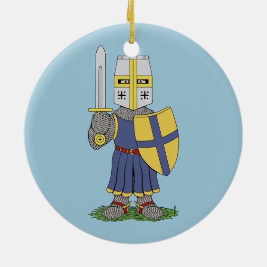 Cute Medieval Knight Keramisch Ornament (Achterkant)