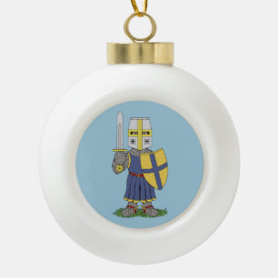Cute Medieval Knight Keramische Bal Ornament
