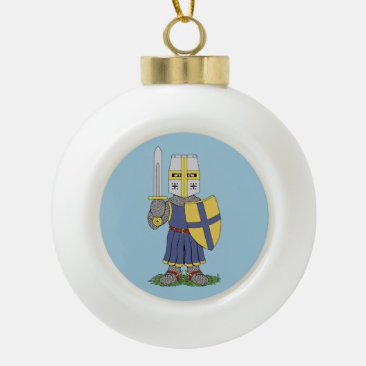 Cute Medieval Knight Keramische Bal Ornament (Voorkant)