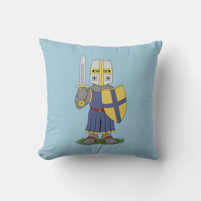 Cute Medieval Knight Kussen (Voorkant)