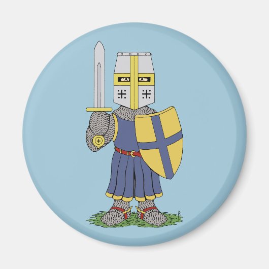 Cute Medieval Knight Magneet (Voorkant)