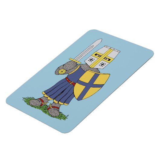 Cute Medieval Knight Magneet (Linkerzijde)